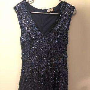 Blue sequin dress s/m- very fitted